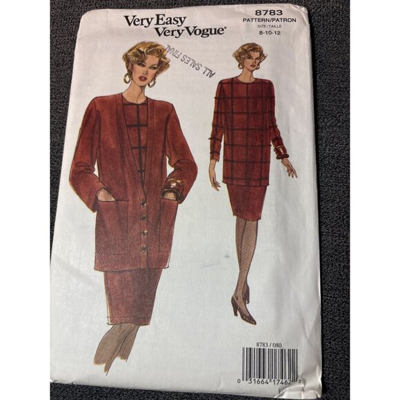 Vogue Sewing Pattern 8783 Womens Jacket Tunic & Skirt Sizes 8-10-12 Uncut 1993 - Picture 5 of 5